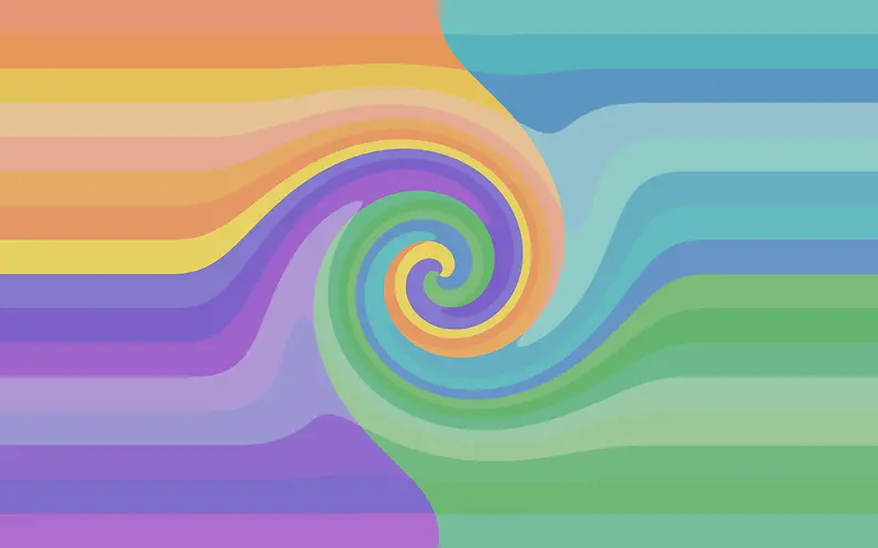 彩色卡通抽象螺旋线条海报背景