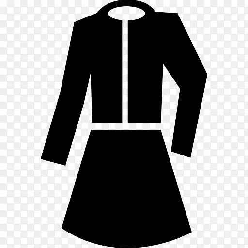 穿着黑色大衣为女性图标
