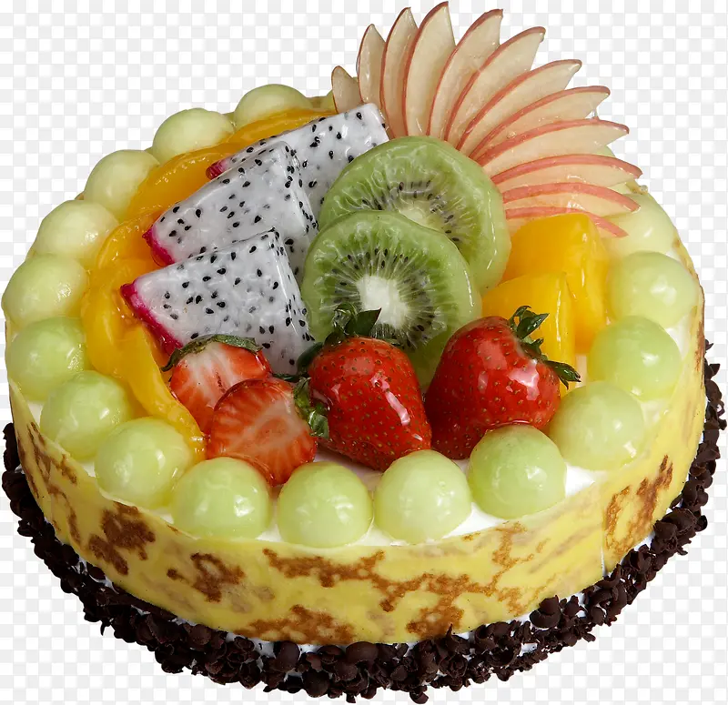 圆形小型节日水果蛋糕