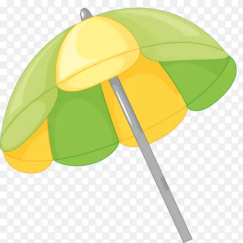 沙滩绿伞