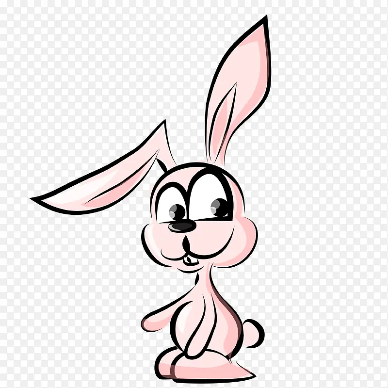 可爱卡通手绘兔子矢量图