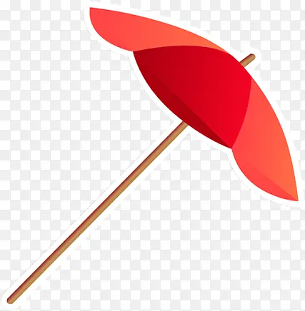 创意手绘质感红色的遮阳伞