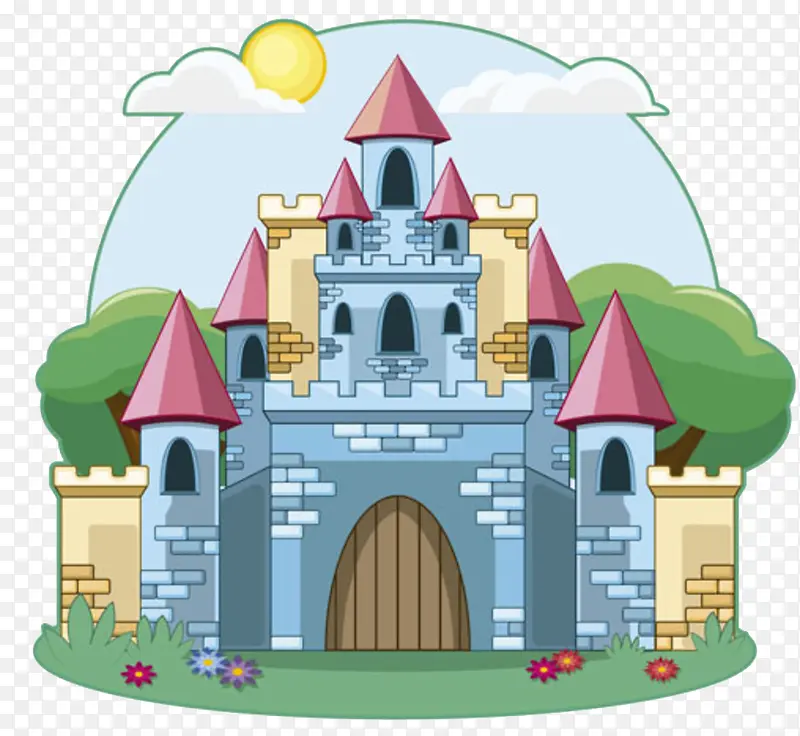 儿童节装饰卡通城堡主题