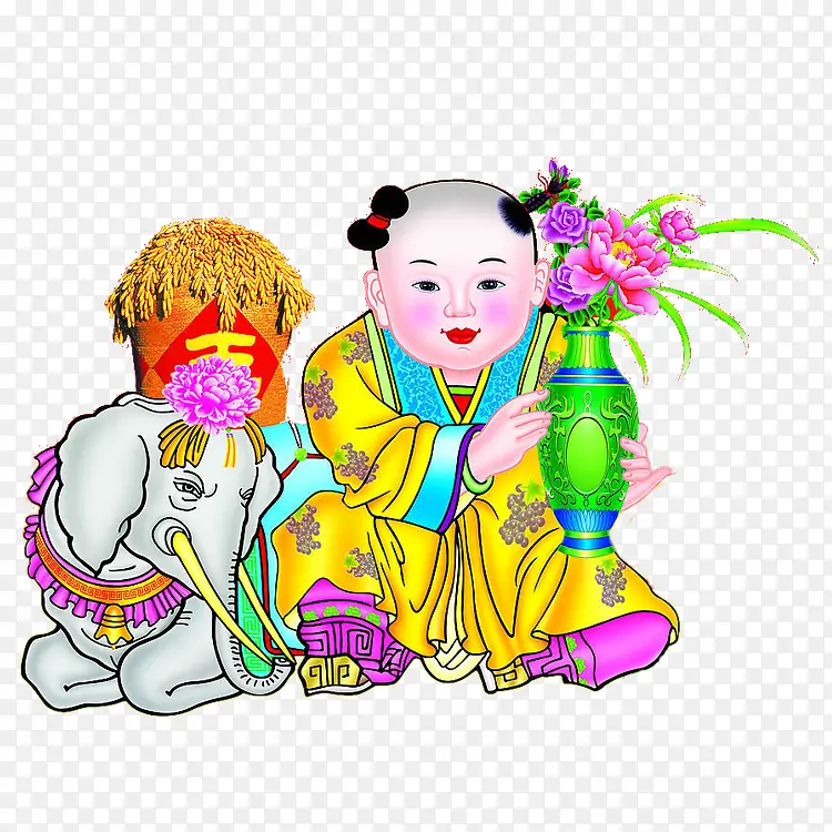 手绘吉祥人物PNG图片素材下载_图片编号9549620-PNG素材网