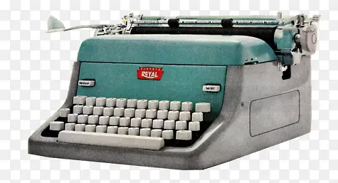 绿色旧式国外打字机