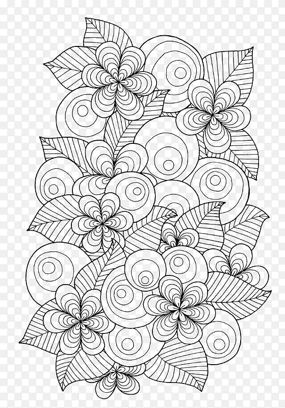 黑白装饰花纹矢量图