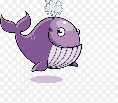 卡通紫色鲸鱼