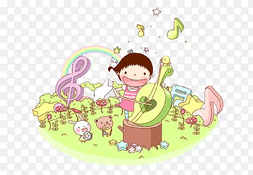 儿童音乐教学插画