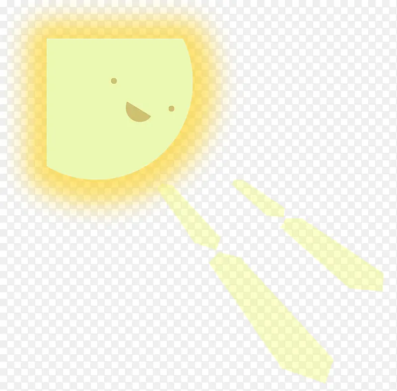 卡通黄色光晕太阳