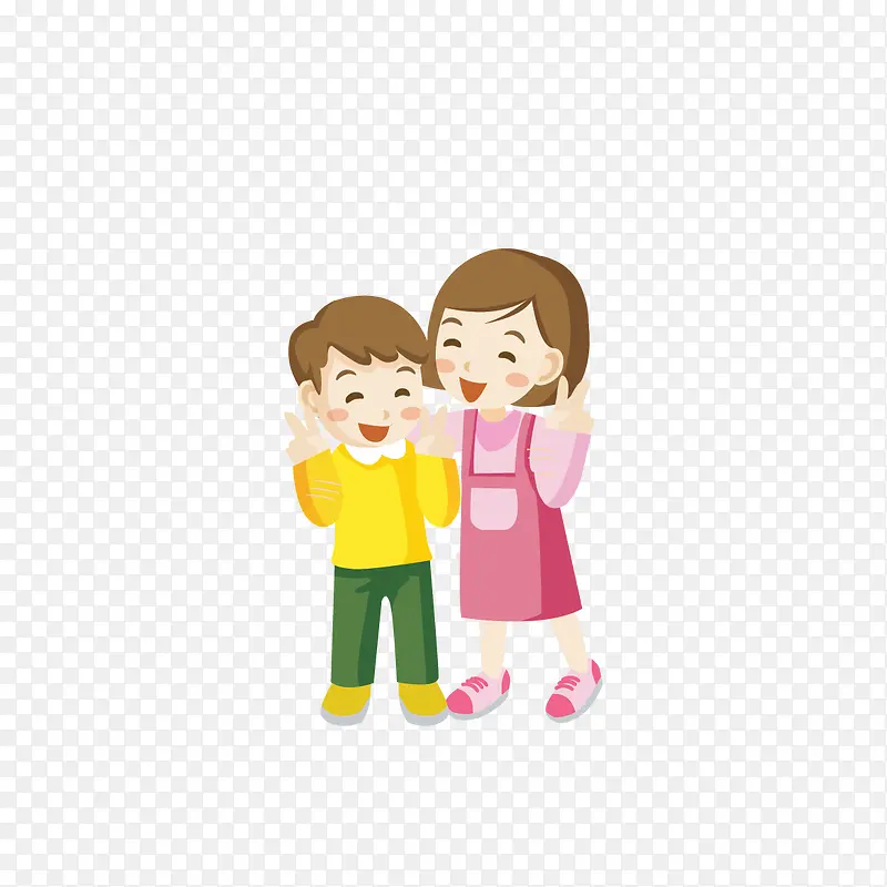 可爱的姐弟PNG图片素材下载_图片编号9556070-PNG素材网