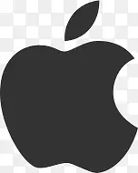 创意扁平手绘黑色的苹果标志