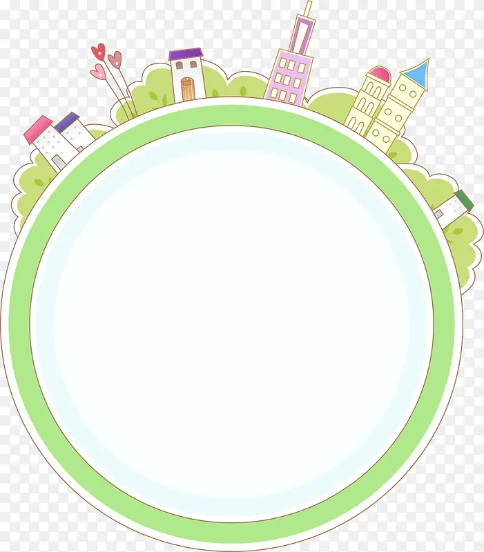 可爱风景建筑标签