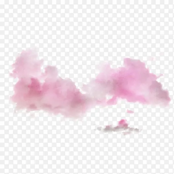 粉色水墨云朵