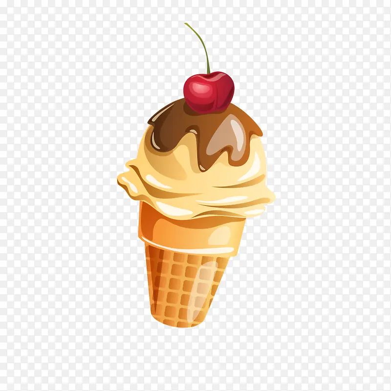 冰淇淋上的水果