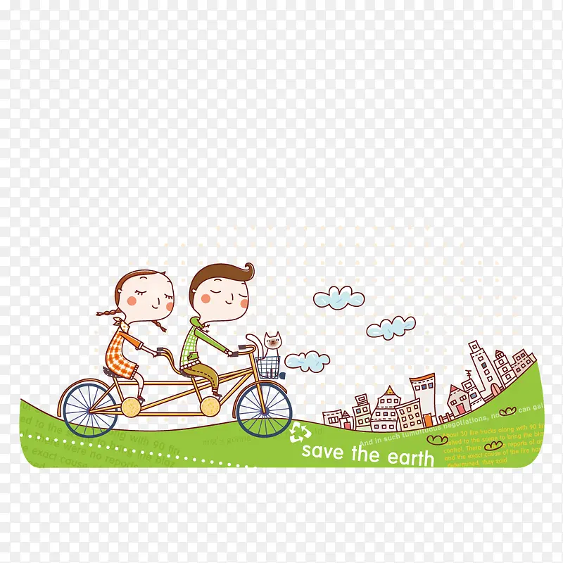 骑双人自行车的情侣