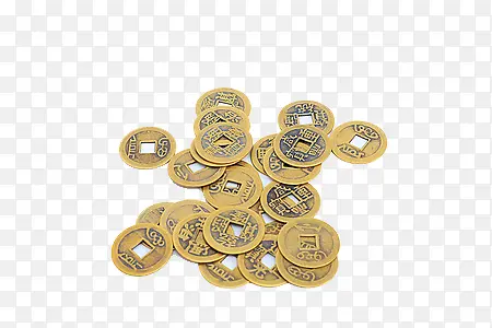 一堆黄铜钱