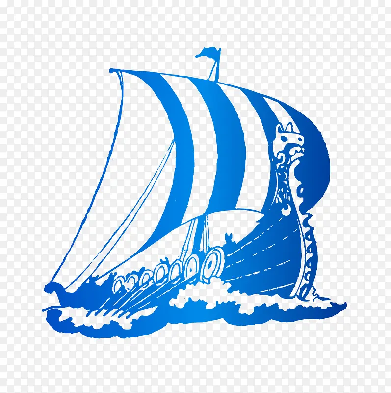 矢量蓝色帆船