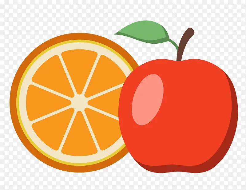 矢量橙子苹果素材