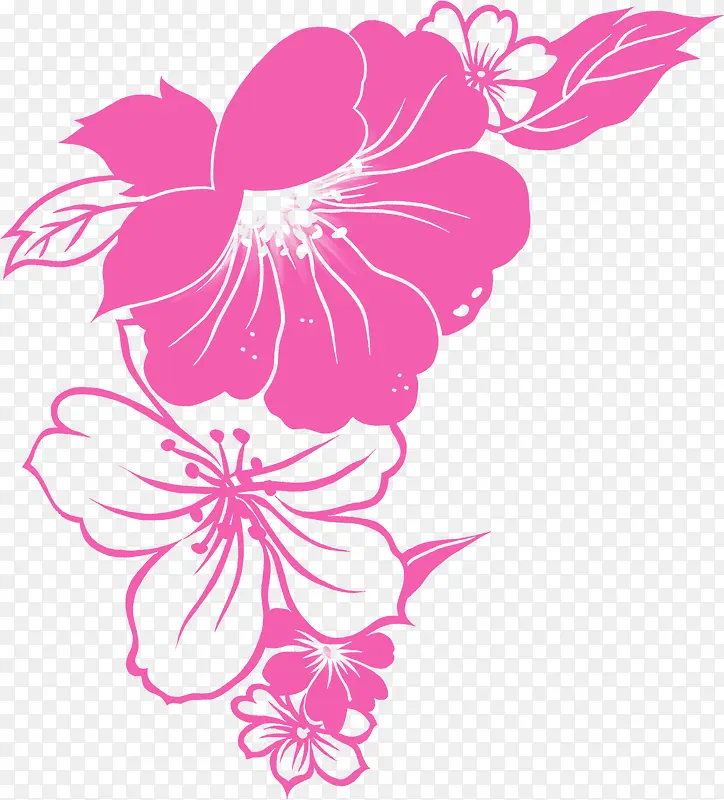 手绘粉色花卉本本设计