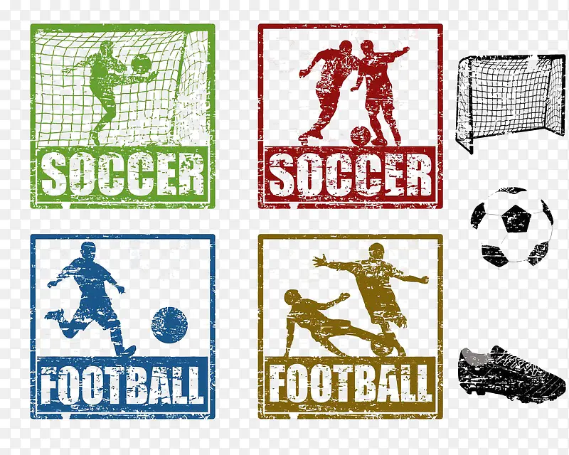 代表性的足球元素图标