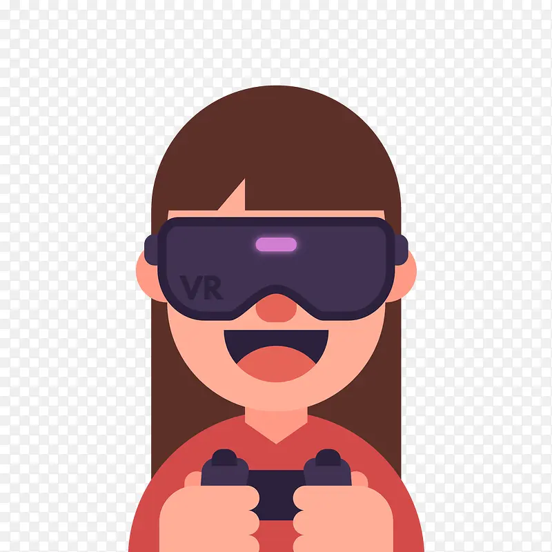卡通看VR女子矢量图PNG图片素材下载_图片编号9569562-PNG素材网