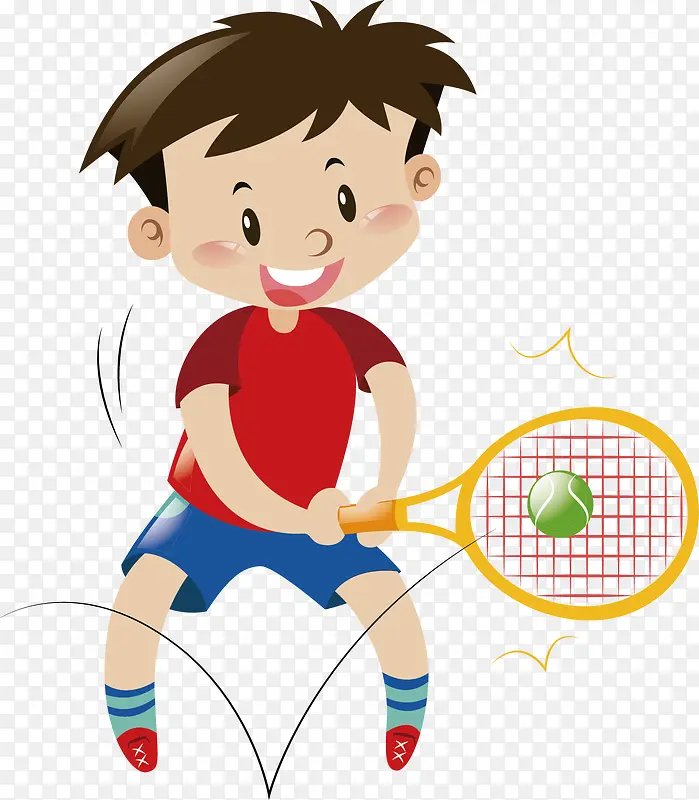 打网球的少年