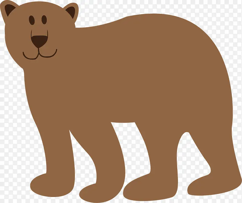 熊棕色扁平素材
