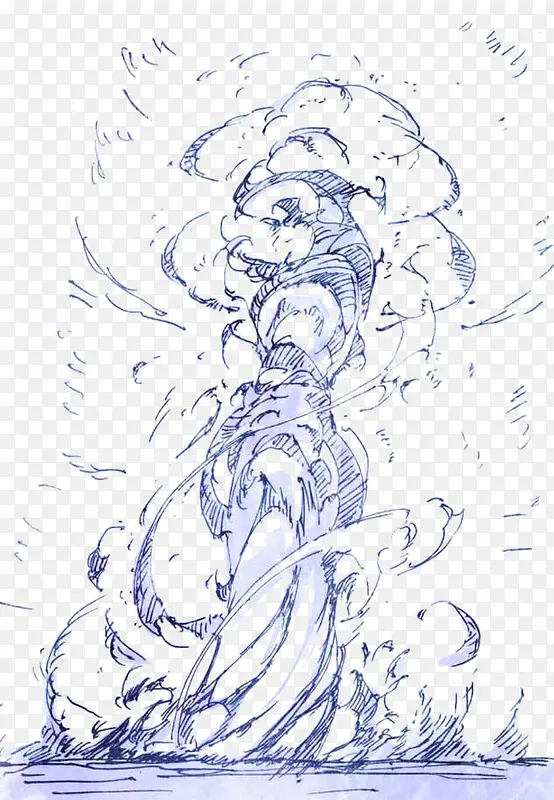 水彩画烟雾