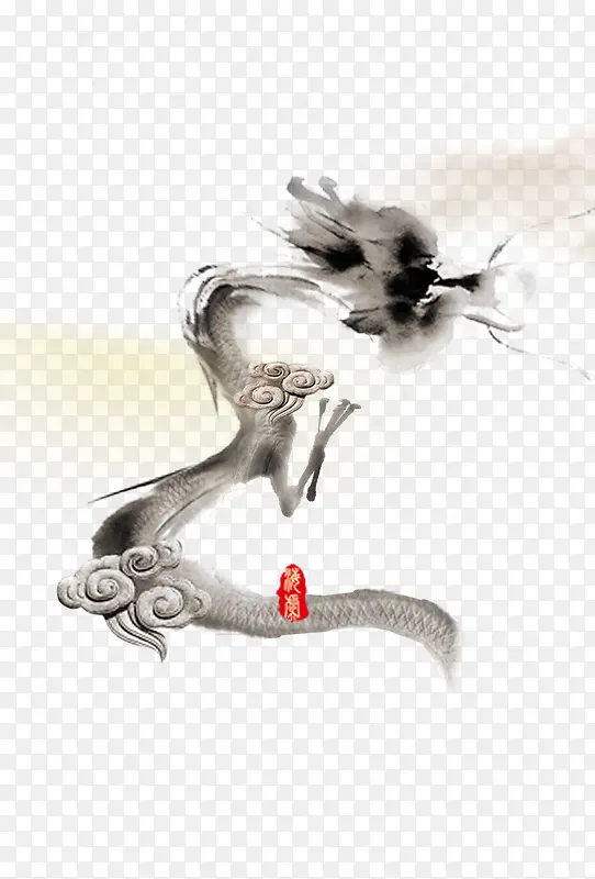 黑色水墨龙形设计