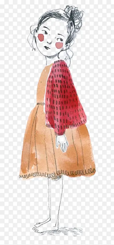 手绘女人插画