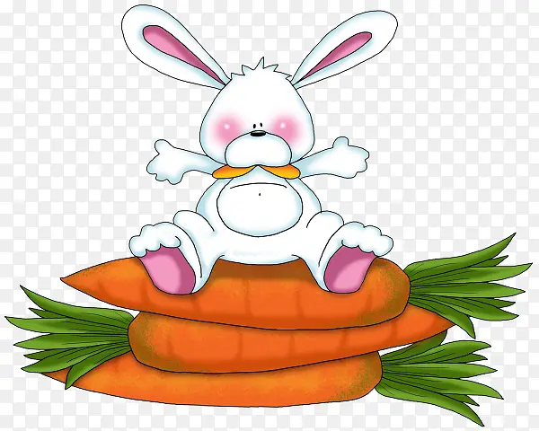 卡通胡萝卜与小白兔