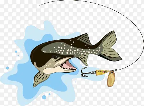 鱼和鱼钩标志图片