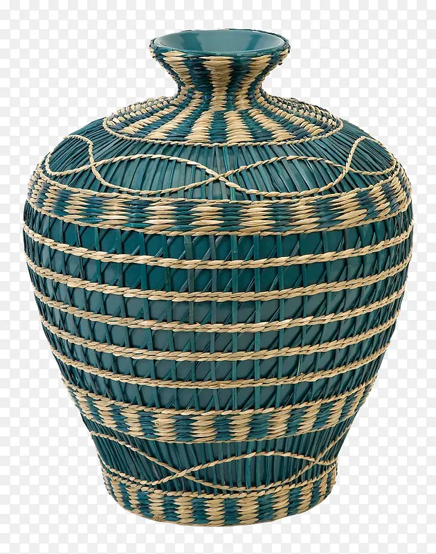 蓝色编织花瓶