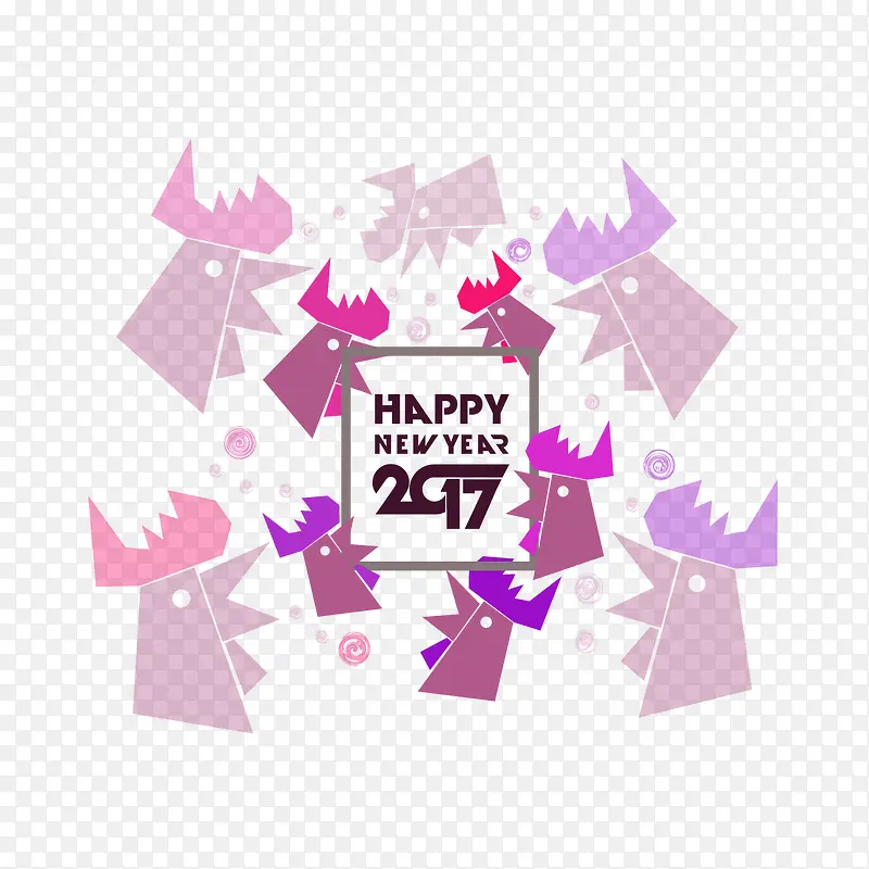 矢量鸡头和2017字体设计