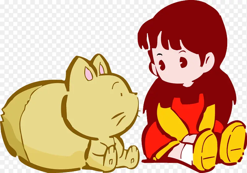 手绘小女孩