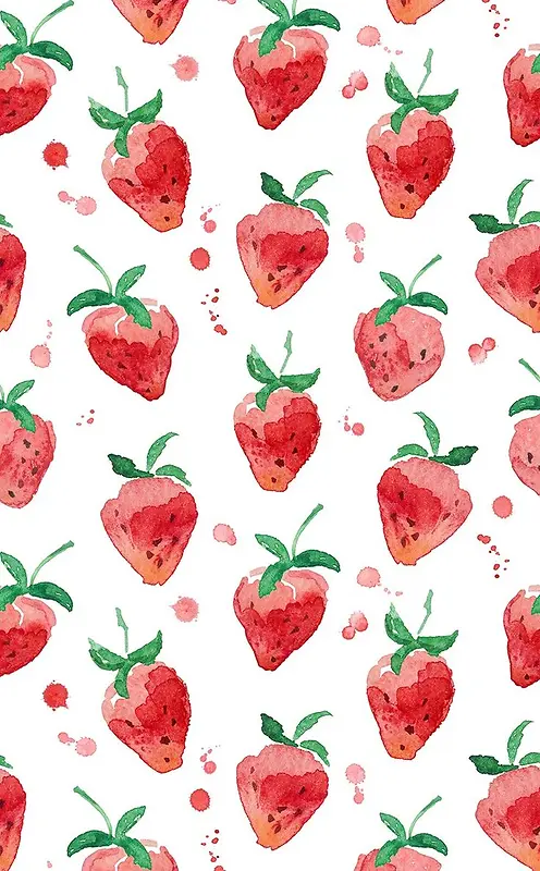 手绘彩色草莓平面图
