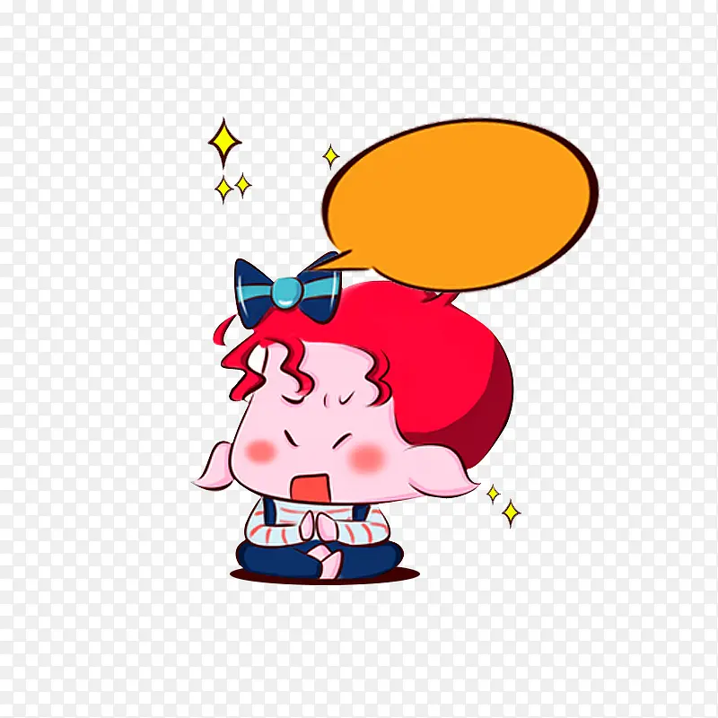 卡通小女孩思考的表情PNG图片素材下载_图片编号9581892-PNG素材网