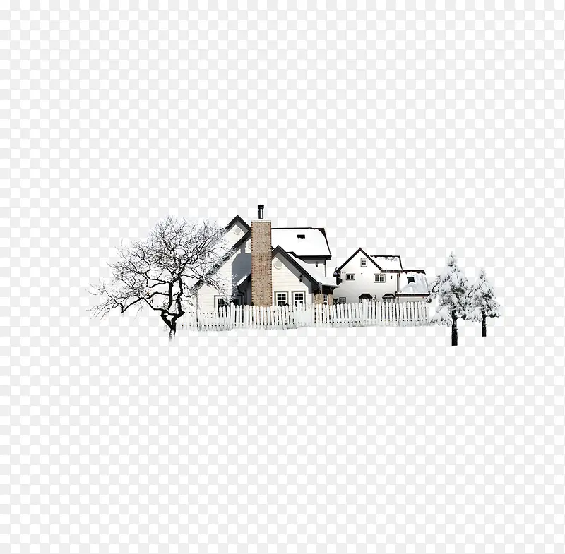 雪地中的房屋
