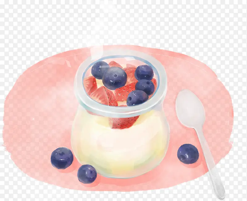 酸奶手绘零食插画