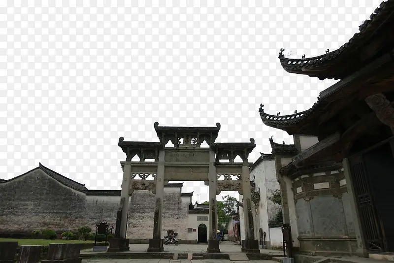 徽式建筑免费装饰设计免抠下载