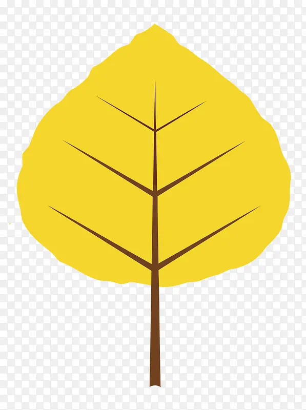 矢量扁平化黄色树叶