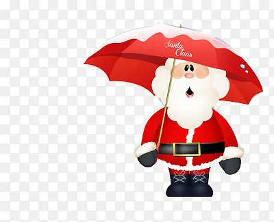 打伞的圣诞老人