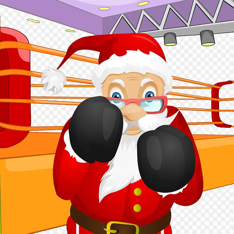 打拳击的圣诞老人