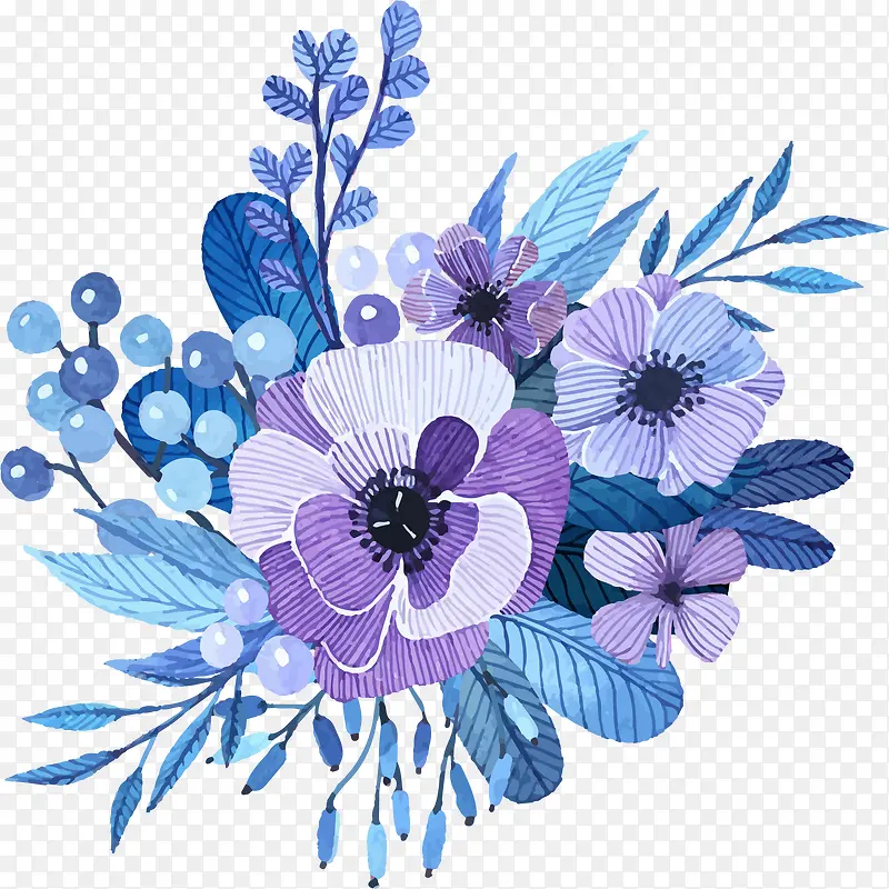 蓝紫色芙蓉花