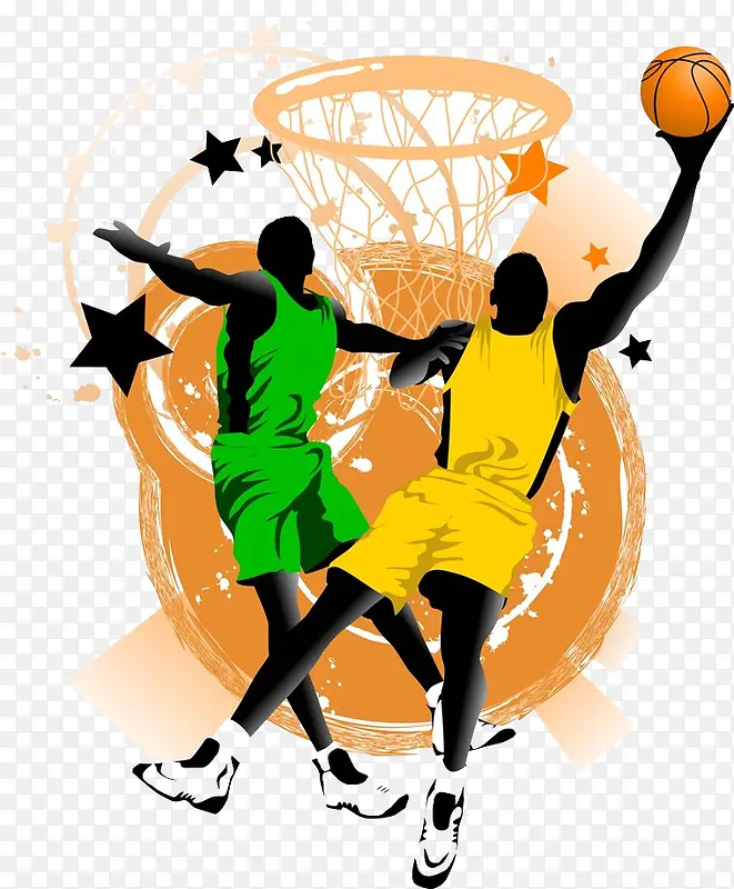 篮球比赛插画