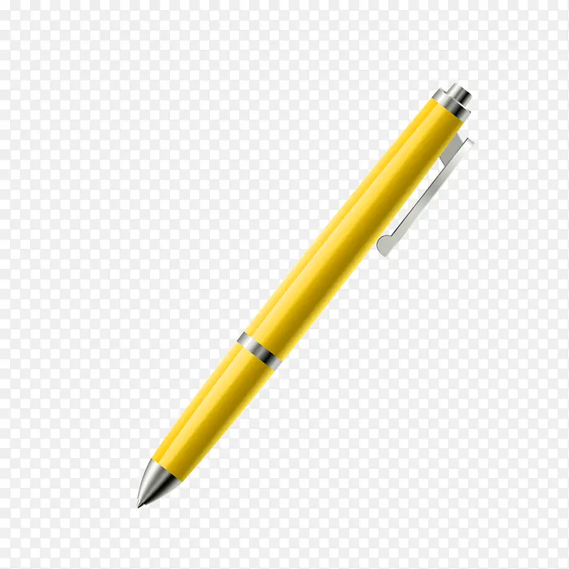 黄色质感圆珠笔签字笔
