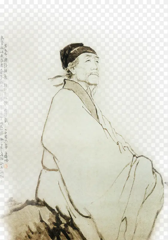 中国风诗人手绘风景