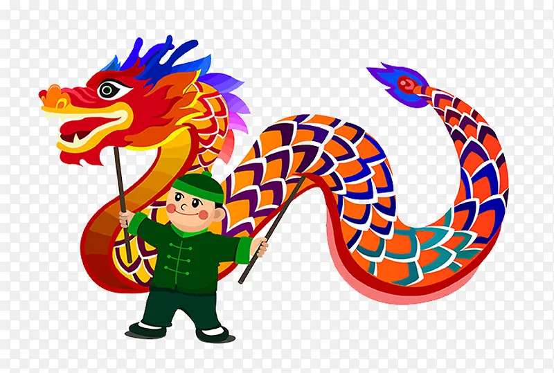 卡通舞龙PNG图片素材下载_图片编号9591510-PNG素材网