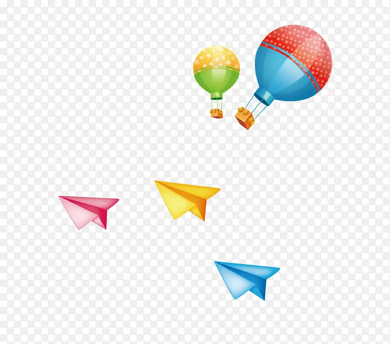纸飞机热气球