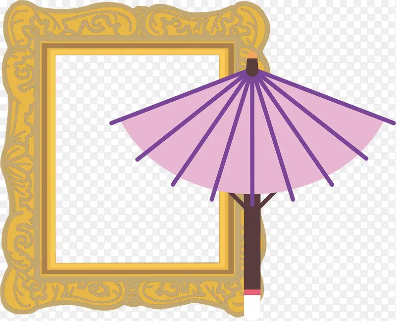 伞矢量日式边框
